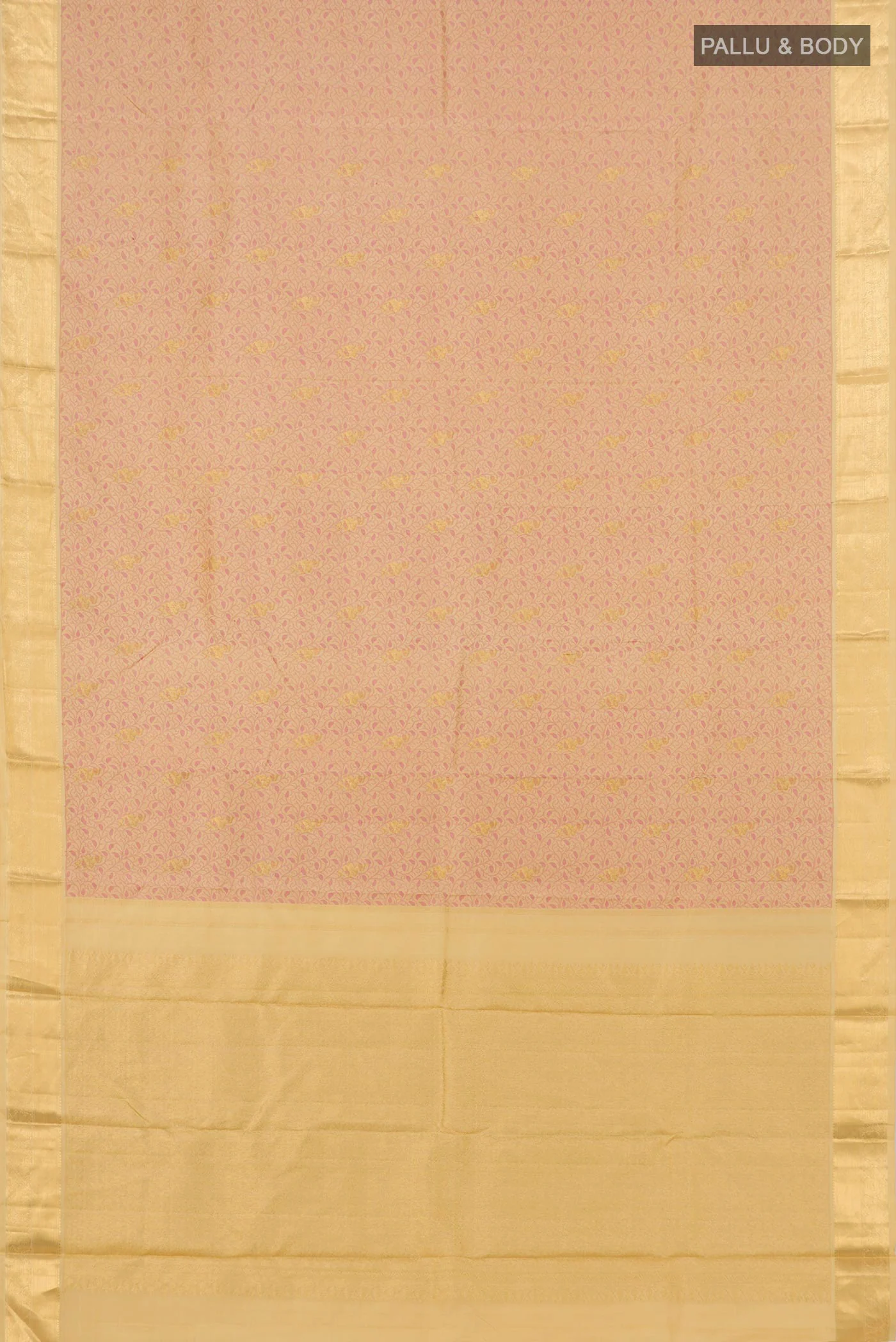 Pure Silk Pure Zari Sandal Kanjivaram Saree - Image 5