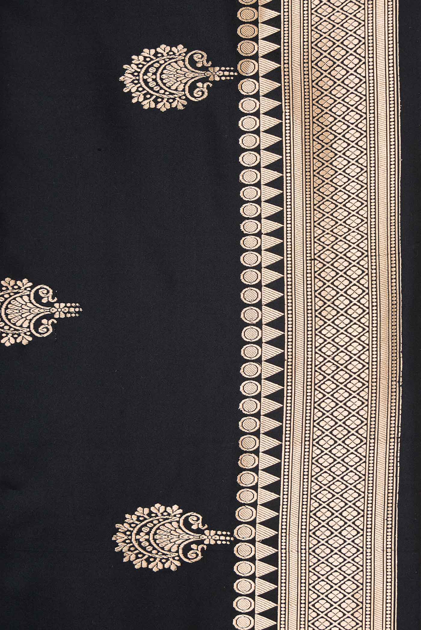 Black Banarasi Silk Saree - Image 3