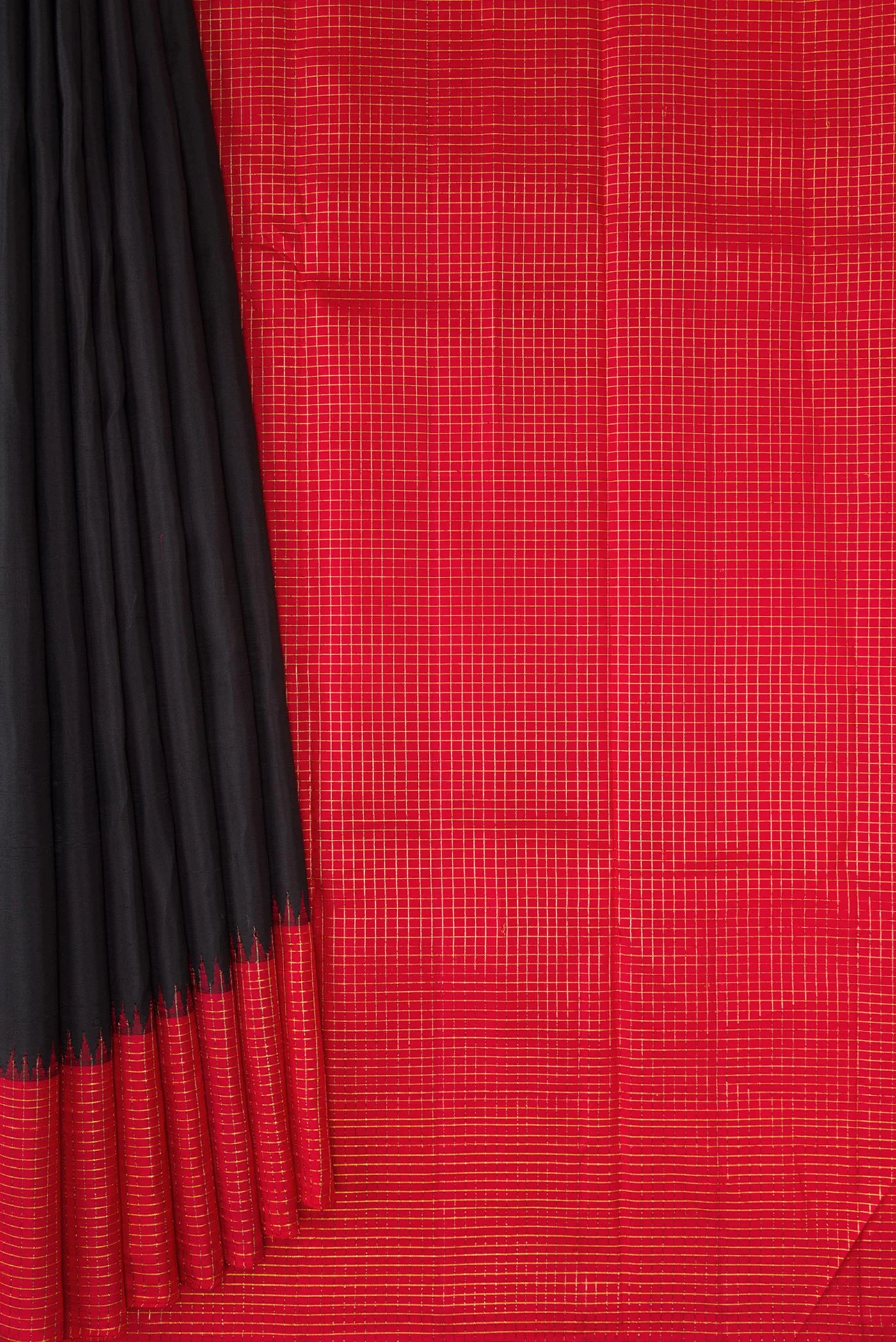 Pure Silk Pure Zari Black Kanchipuram Saree - Image 4