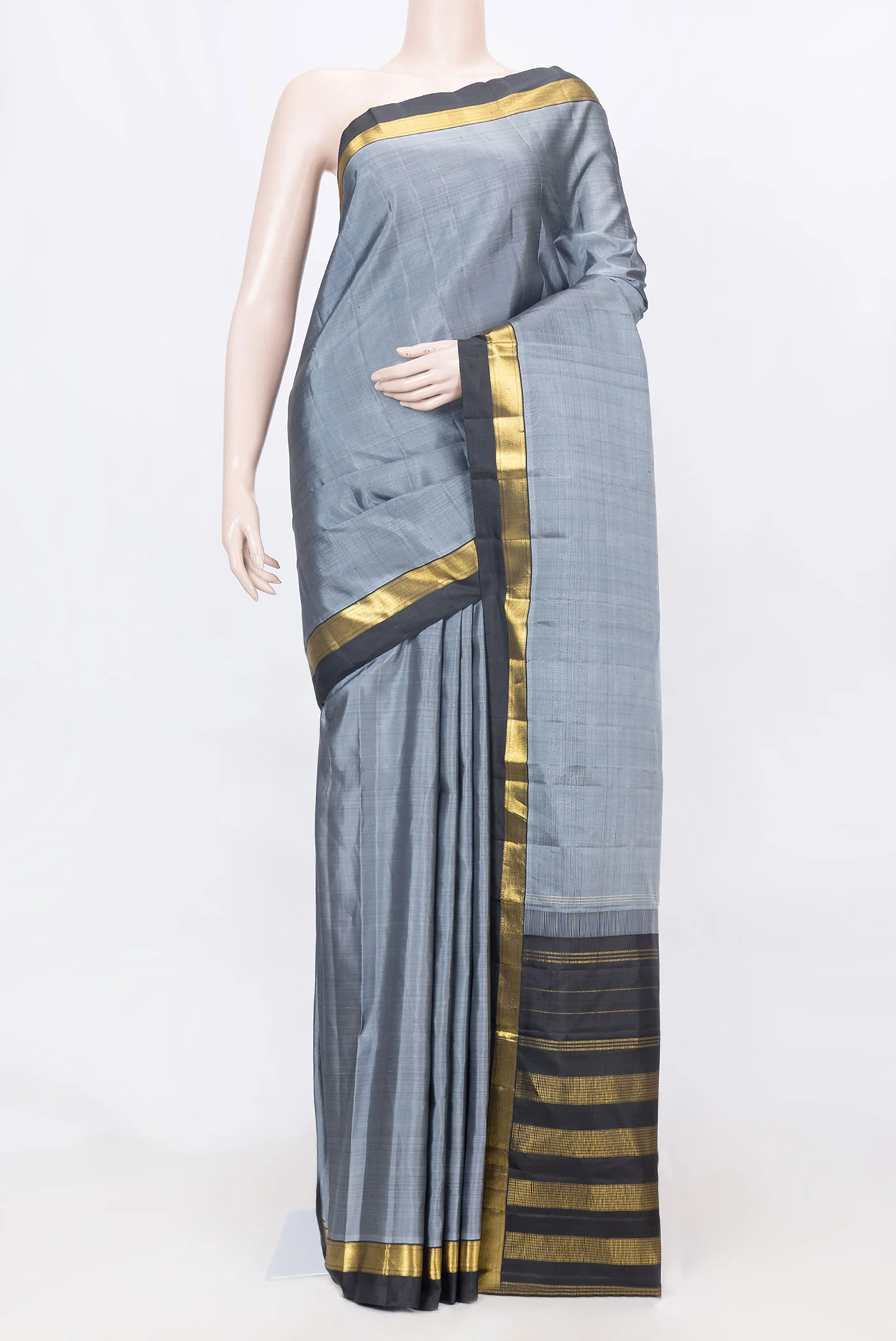Grey Kanjivaram Silk Saree