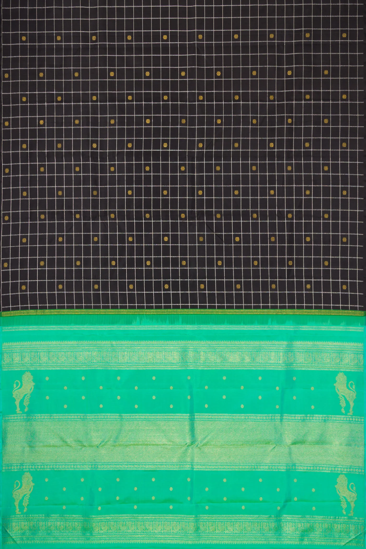 Pure Silk Pure Zari Black Kanjivaram Saree - Image 5