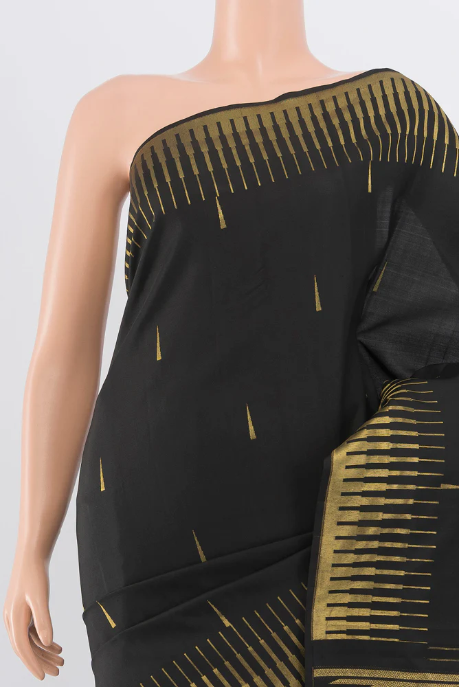 Black Kanchipuram Silk Saree - Image 2
