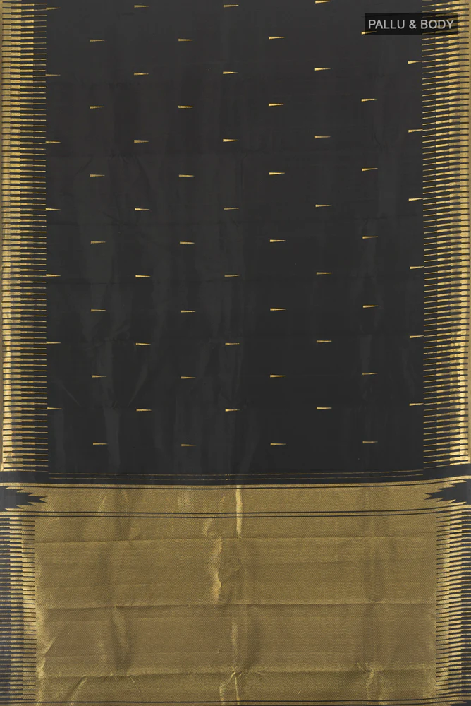 Black Kanchipuram Silk Saree - Image 5