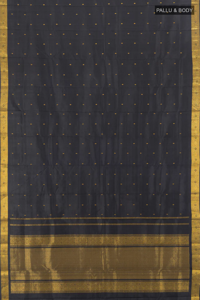 Black Kanchipuram Silk Saree - Image 5