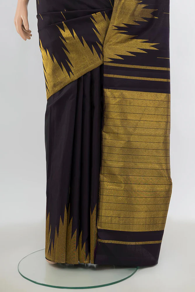 Black Kanjivaram Silk Saree - Image 3