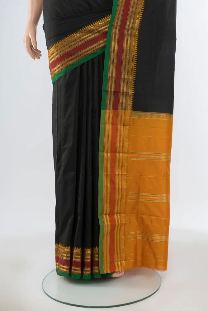 Black Narayanpet Silk Saree - Image 3