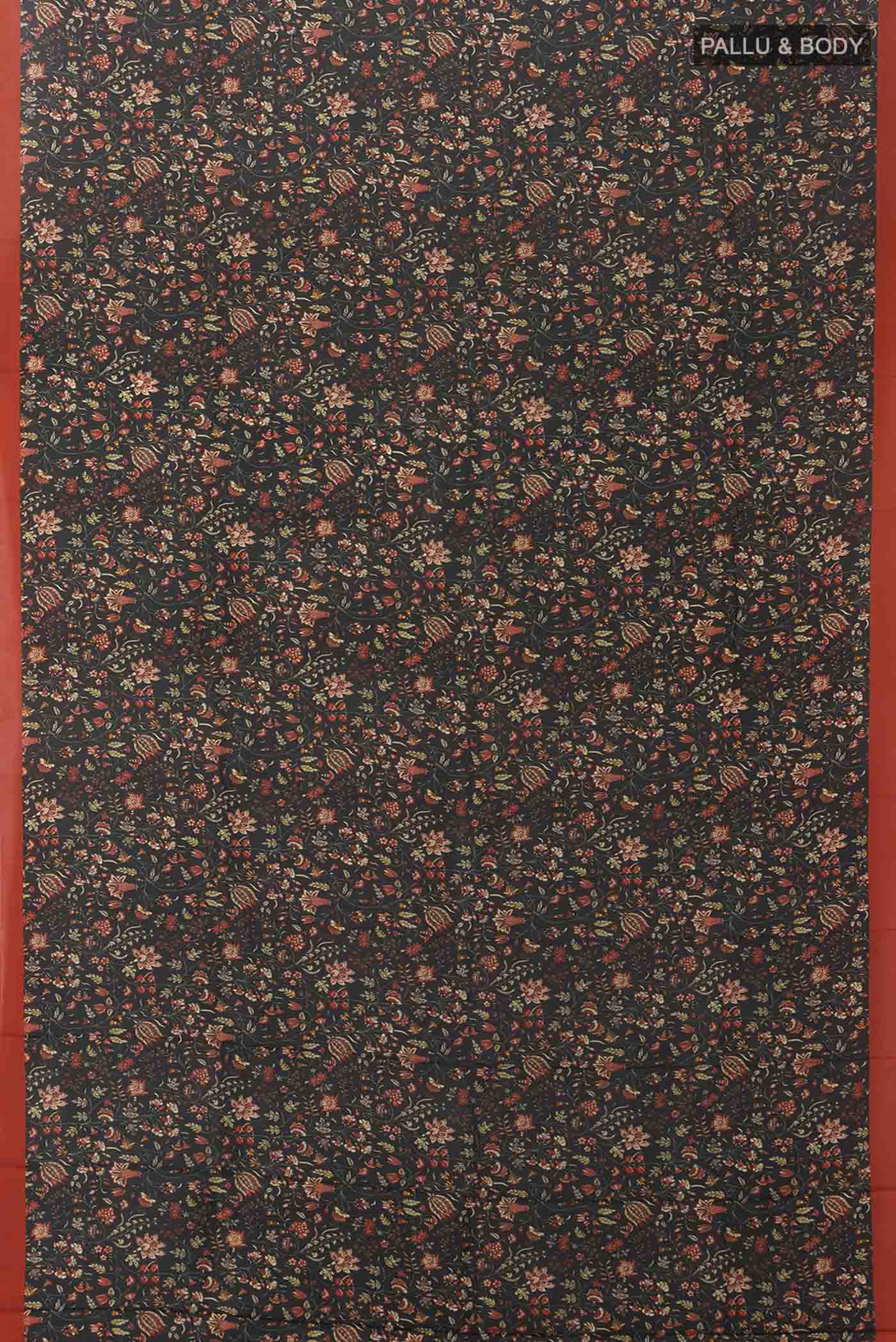 Pure Silk Pure Zari Black Printed Saree - Image 5