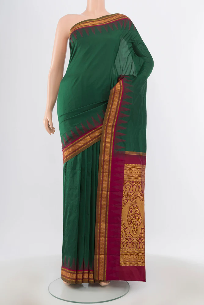 Bottle Green Bangalore Silk - kadyal Saree