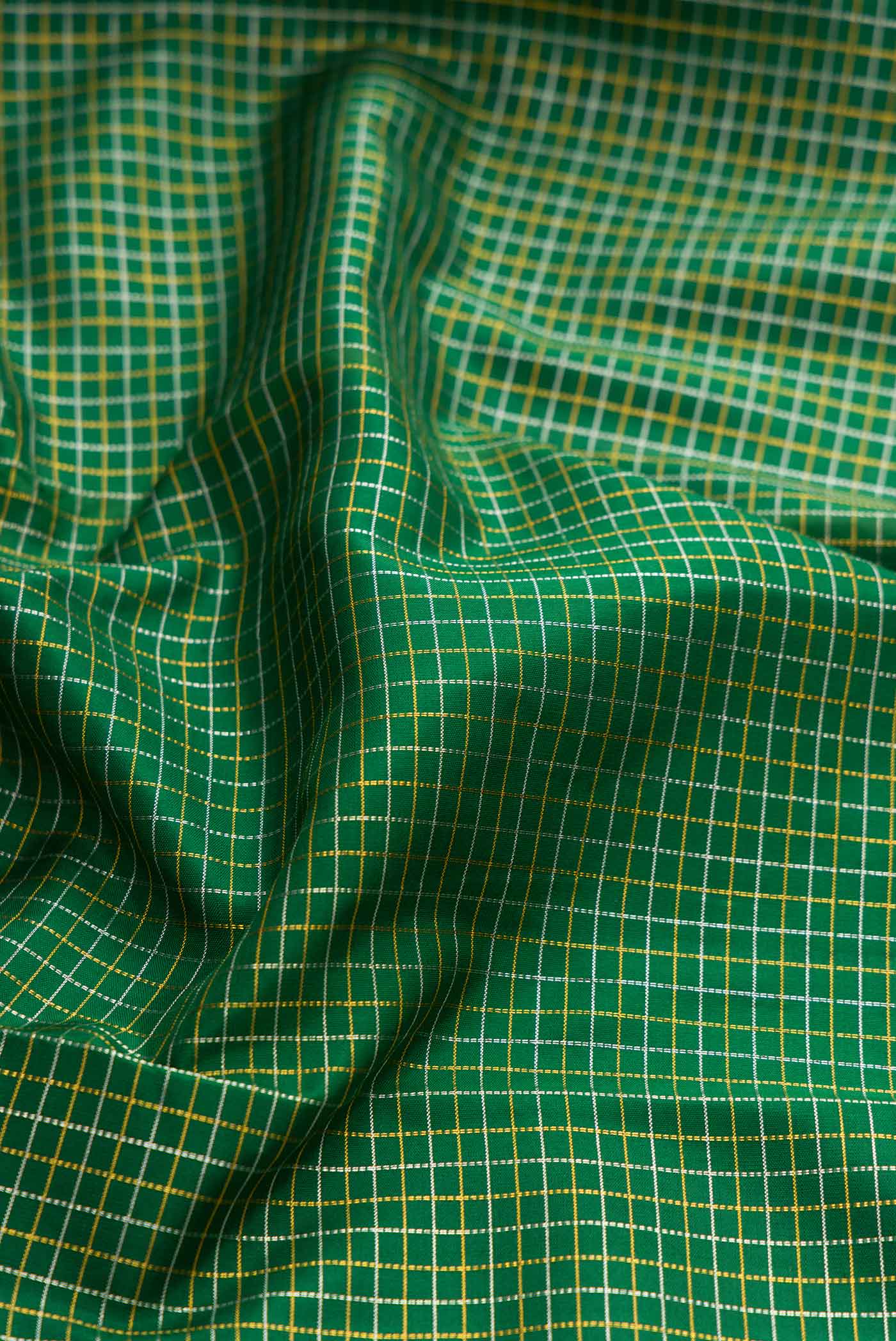 Pure Silk Pure Zari Bottle Green Dual Tone Kanjivaram Saree - Image 2
