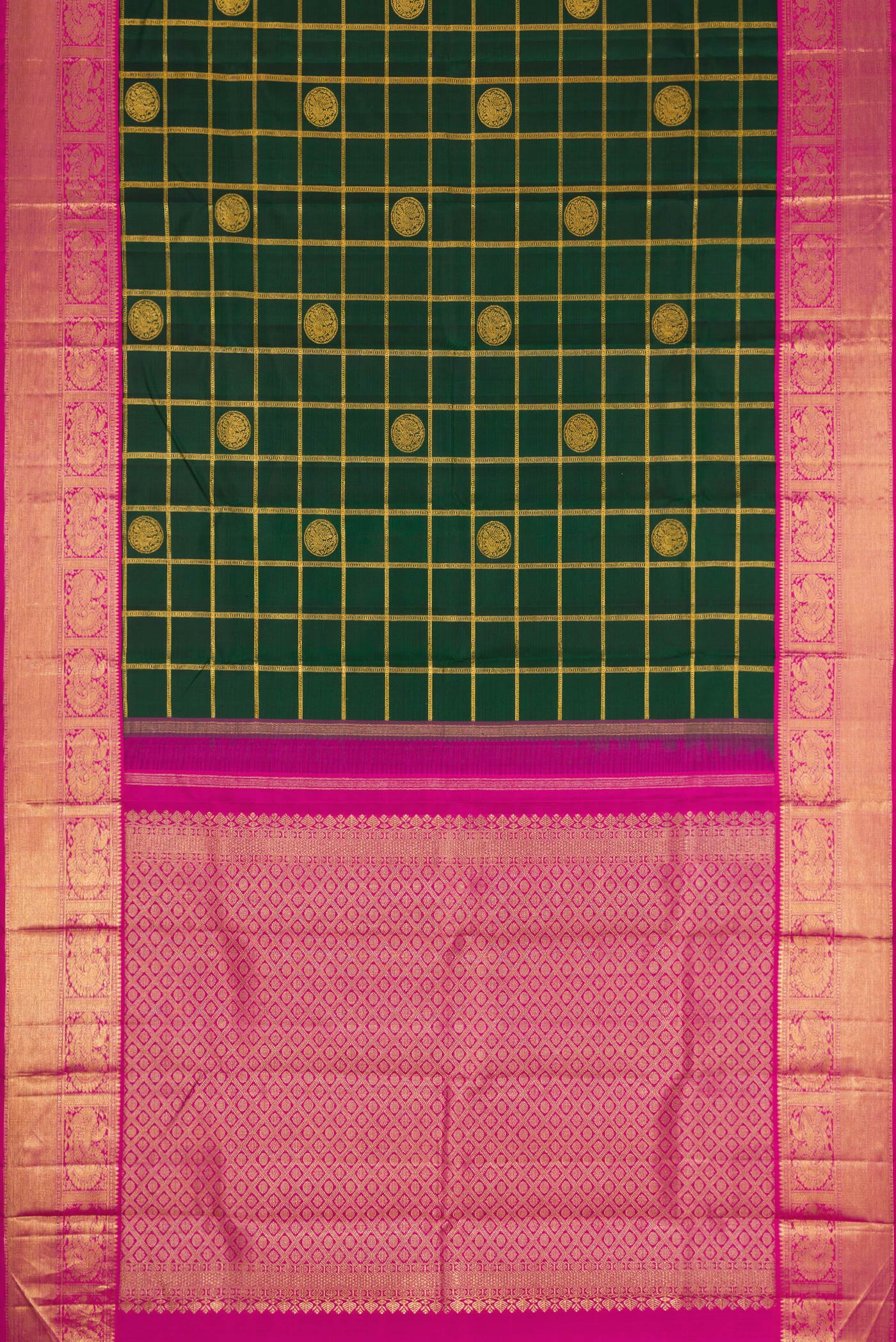 Bottle Green Kanjivaram Silk Saree - Image 6