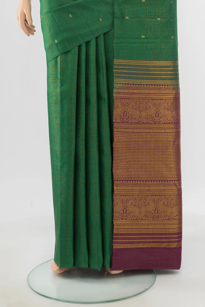 Green Kanjivaram Silk Saree - Image 3