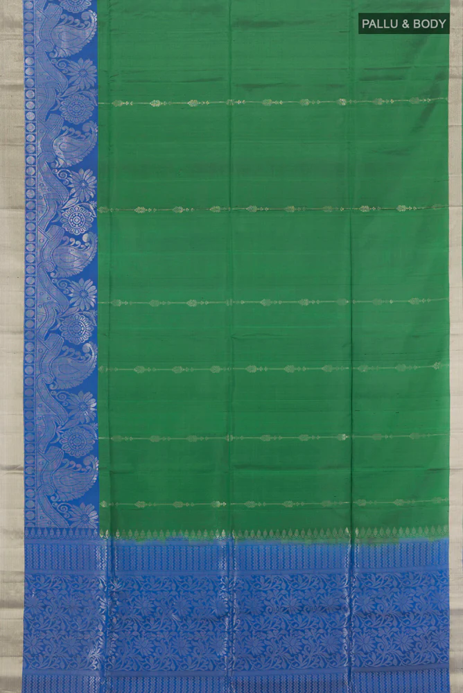Bottle Green Soft Silk Saree - Image 5