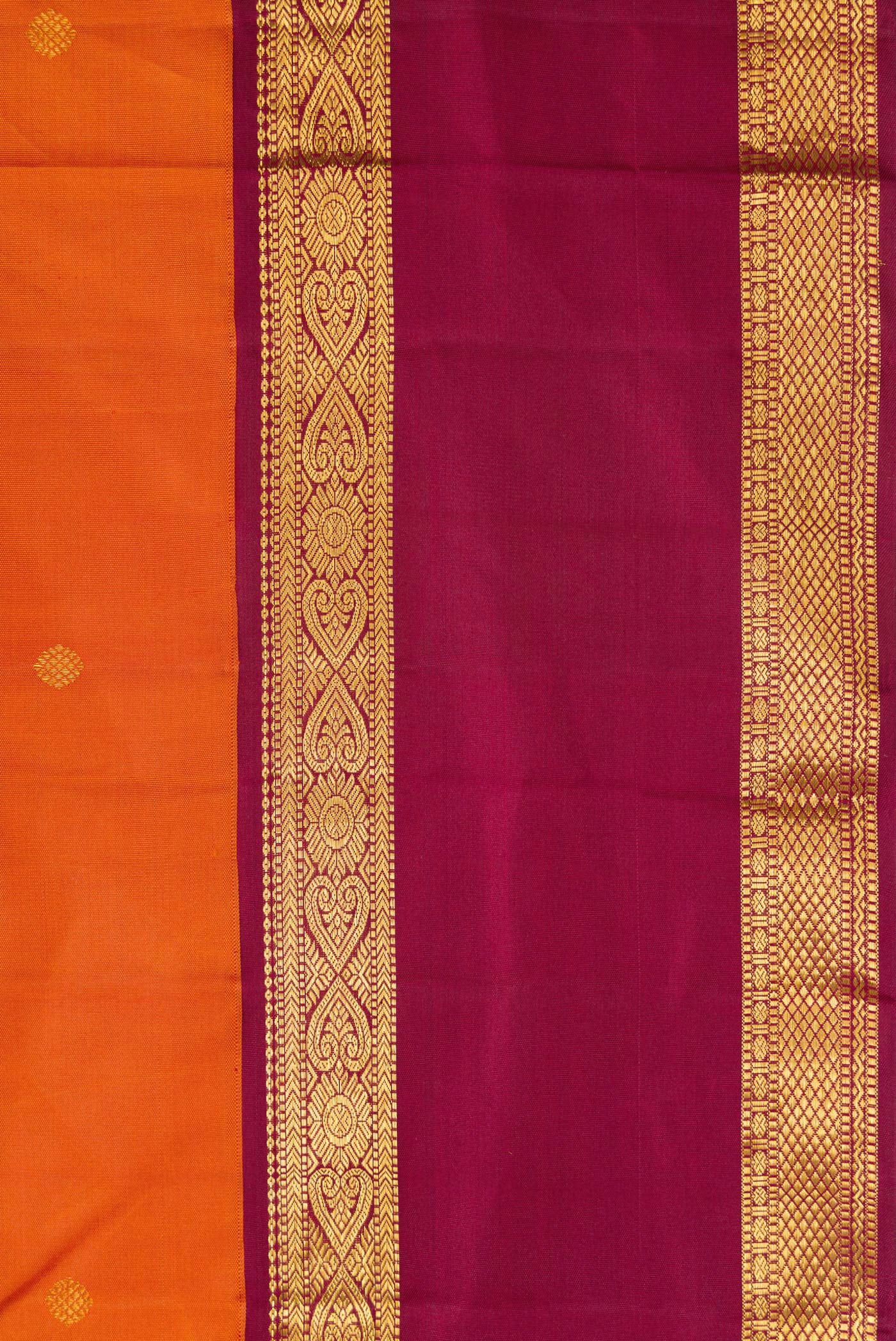Brick Orange Kanjivaram Silk Saree - Image 3