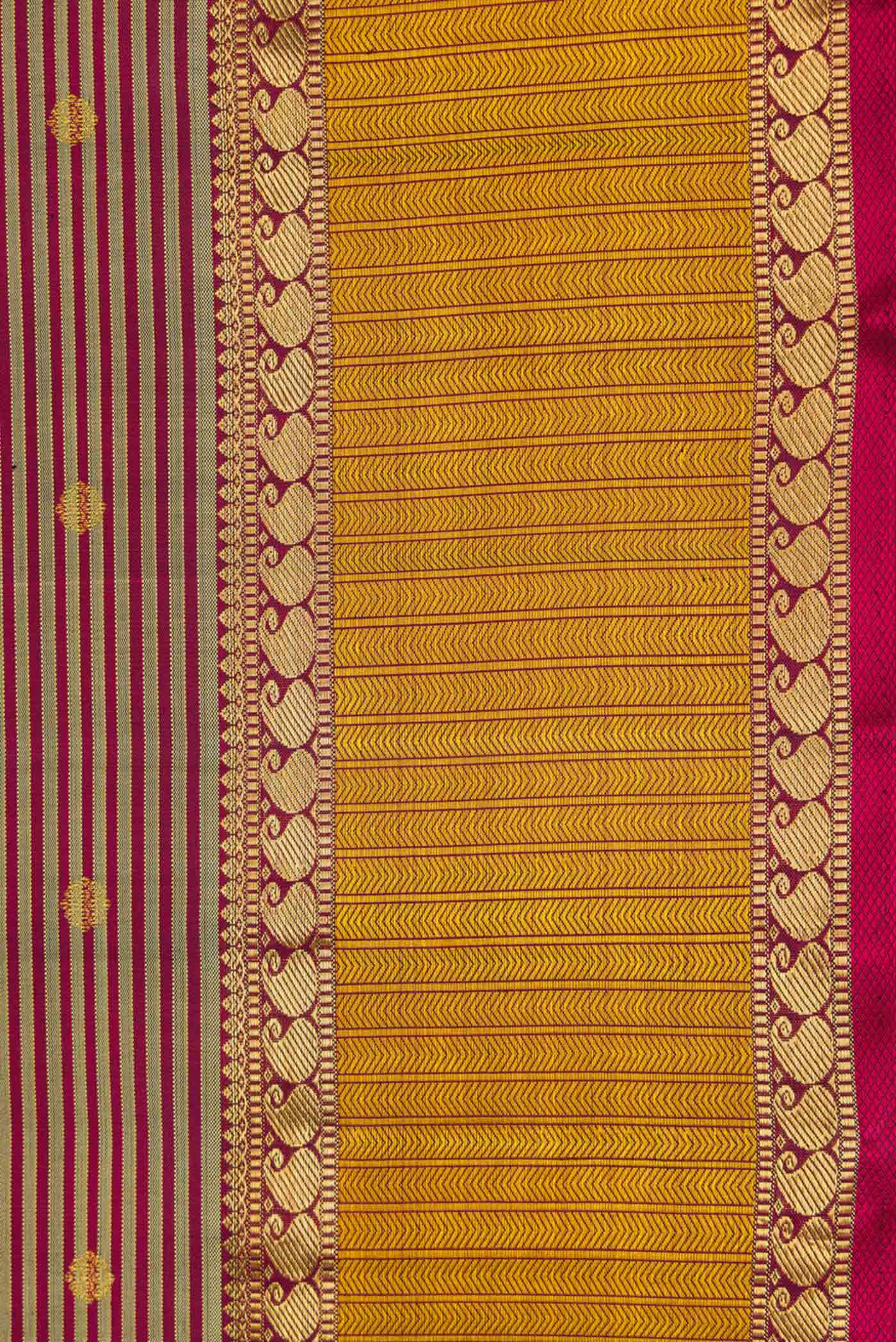 Pure Silk Pure Zari Brown Dual Tone Kanjivaram Saree - Image 3
