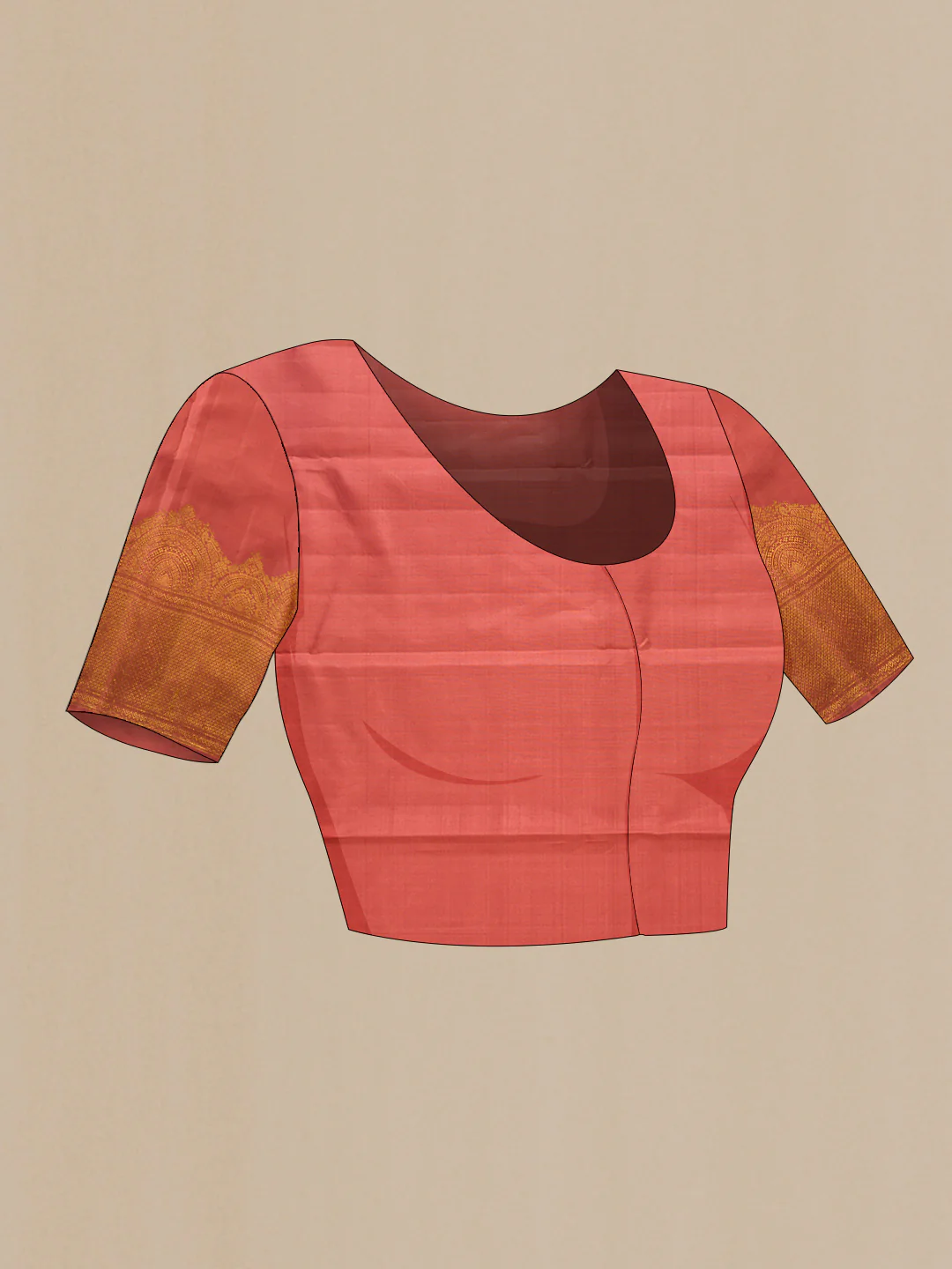 Pure Silk Pure Zari Brown Dual Tone Kanjivaram Saree - Image 5