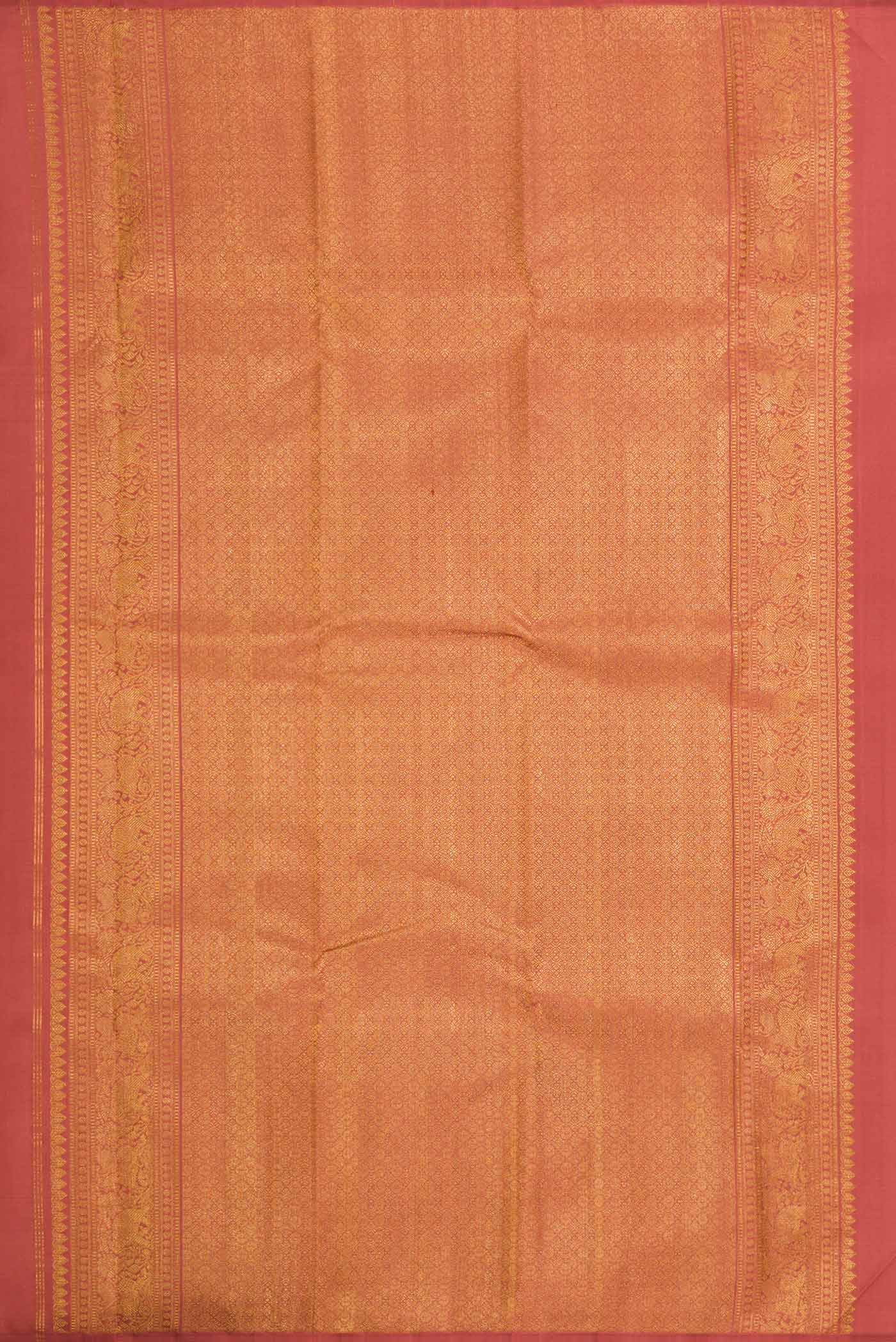 Pure Silk Pure Zari Brown Dual Tone Kanjivaram Saree - Image 7