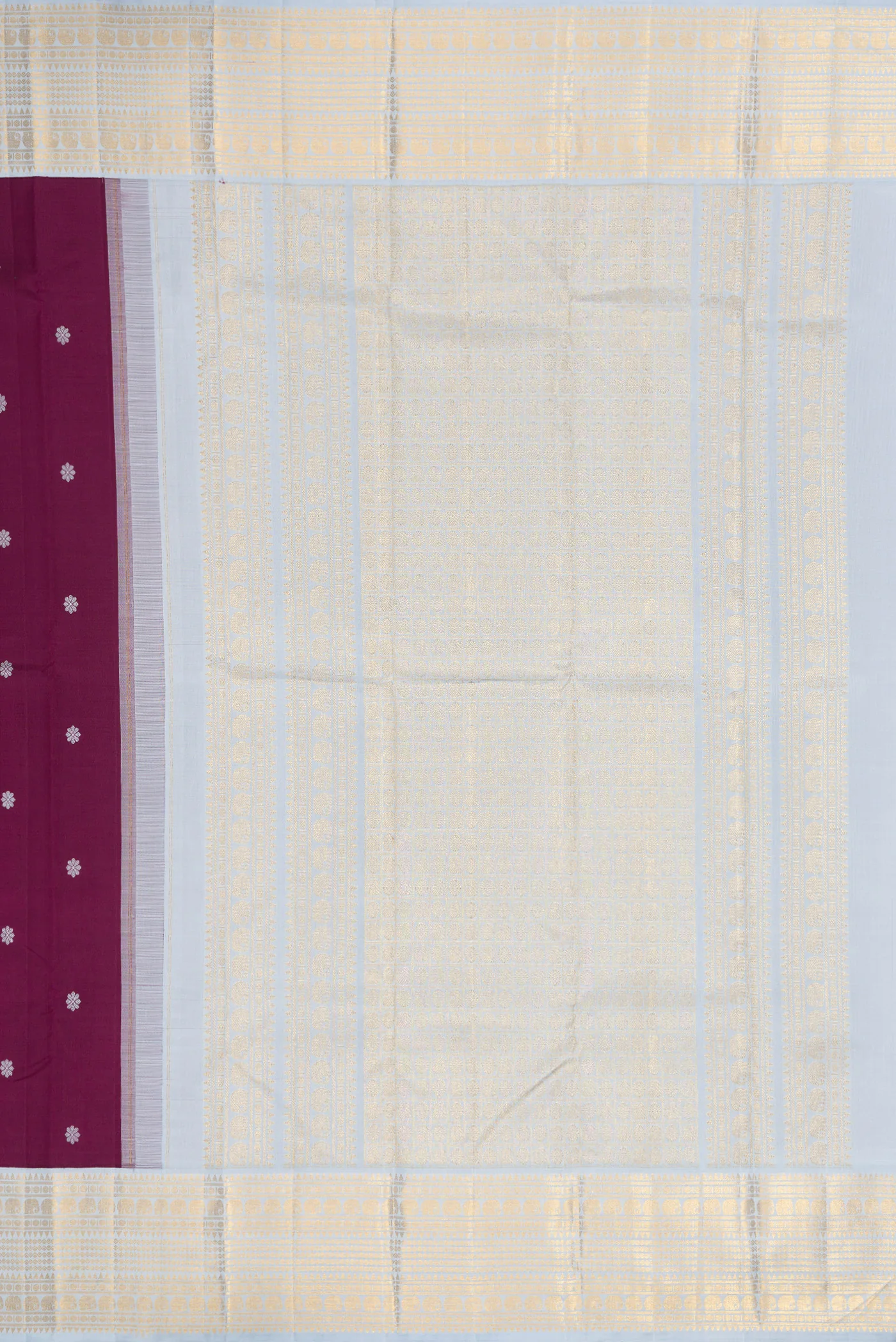 Pure Silk Pure Zari Purple Kanjivaram Saree - Image 7