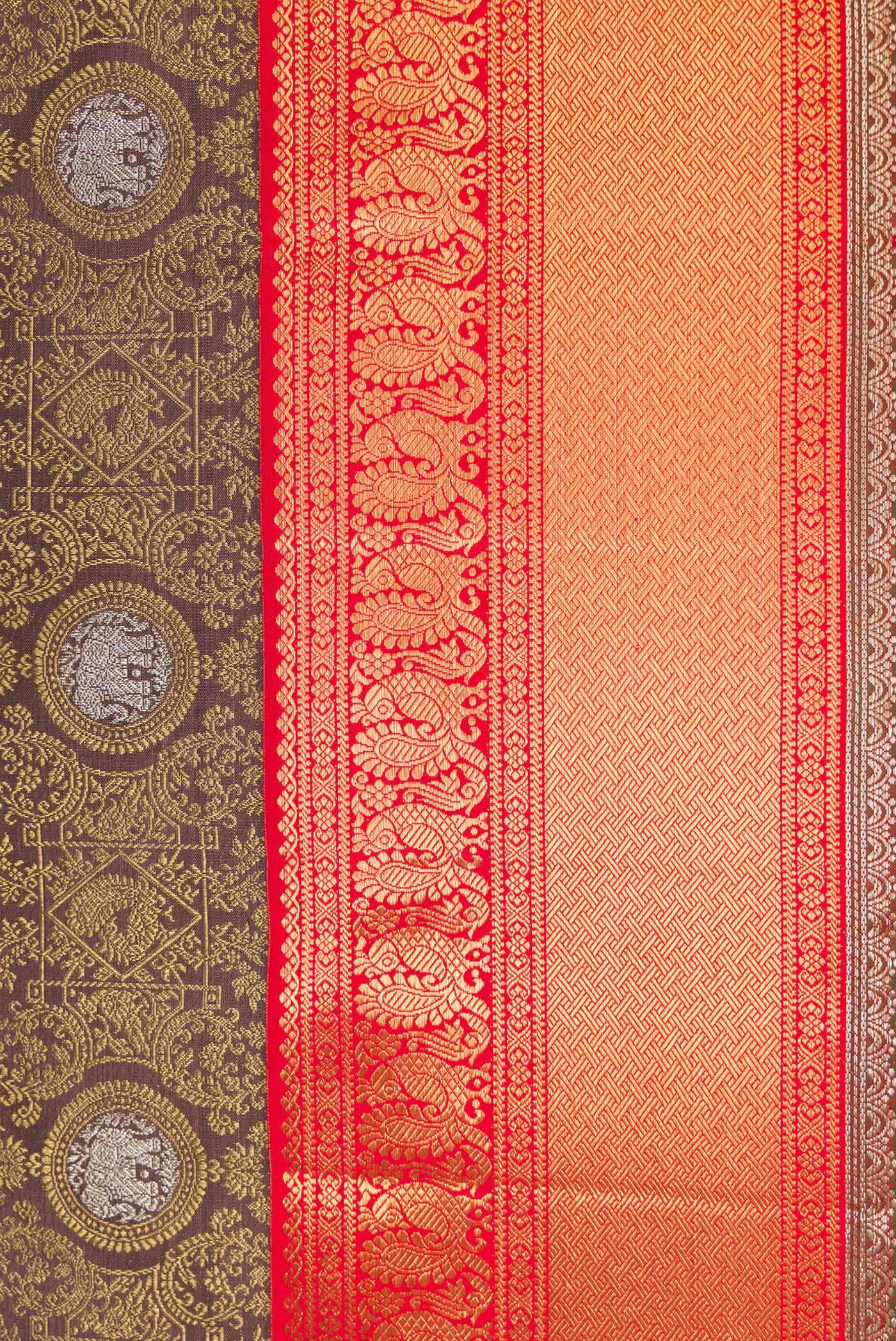 Pure Silk Pure Zari Dark Mauve Kanjivaram Saree - Image 3