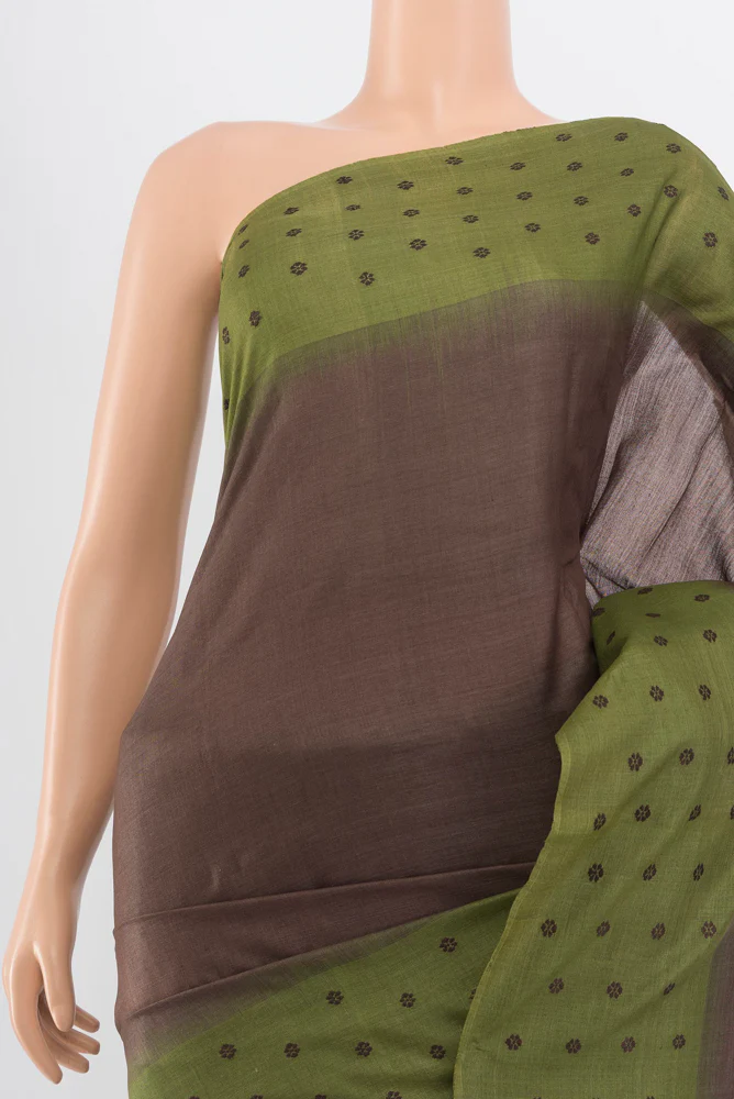 Dark Mauve Tussar Silk Saree - Image 2