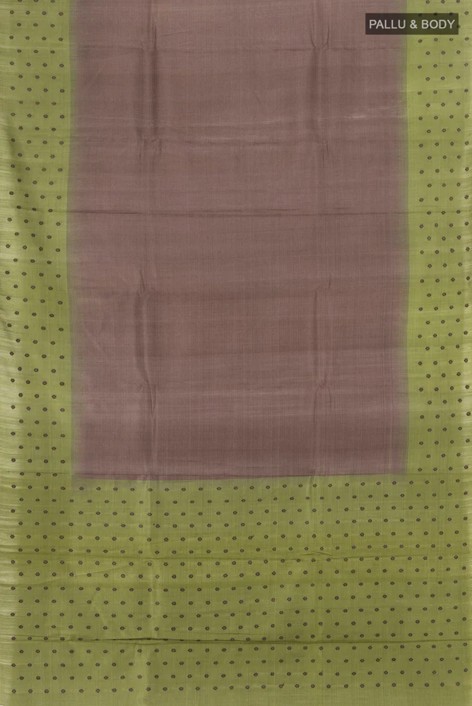 Dark Mauve Tussar Silk Saree - Image 5