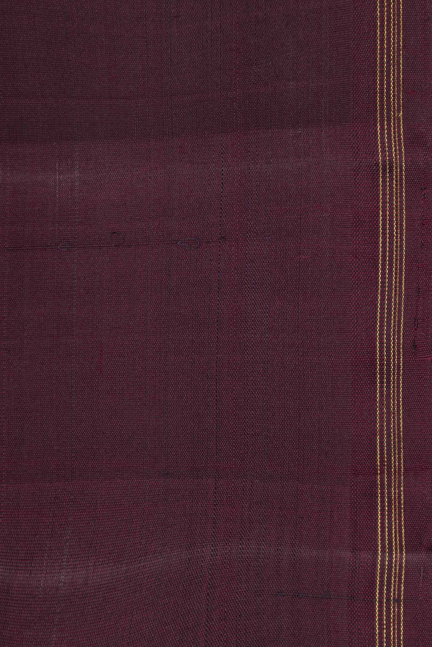 Pure Silk Pure Zari Coffee Brown Dual Tone Kanchipuram Saree - Image 3