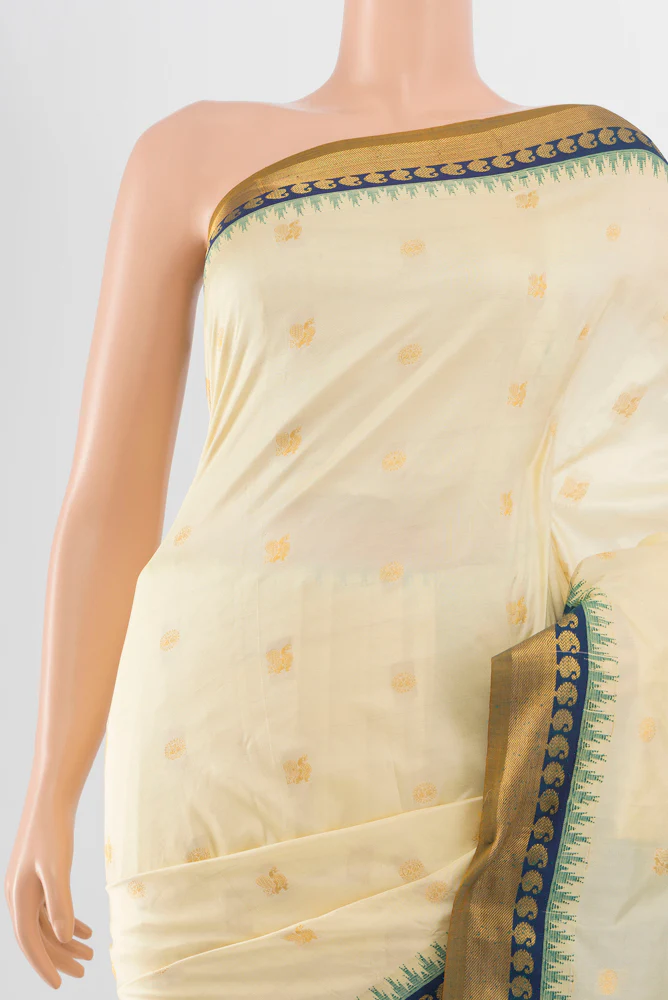 Cream Bangalore Silk - kadyal Saree - Image 2