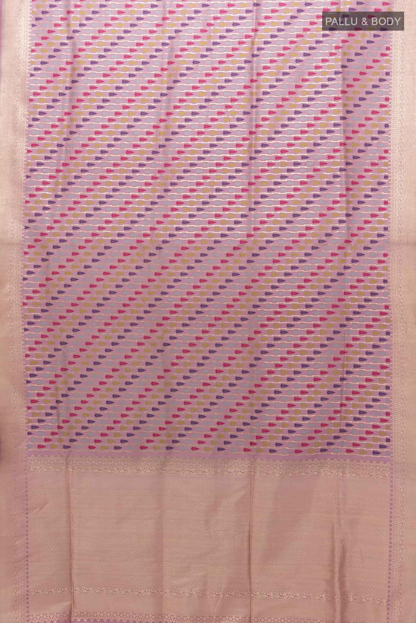 Lavender Banarasi Silk Saree - Image 5