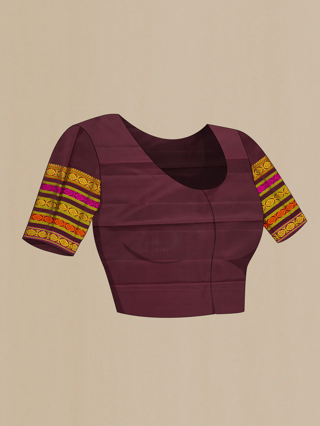 Pure Silk Pure Zari Rose Gold Kanchipuram Saree - Image 5