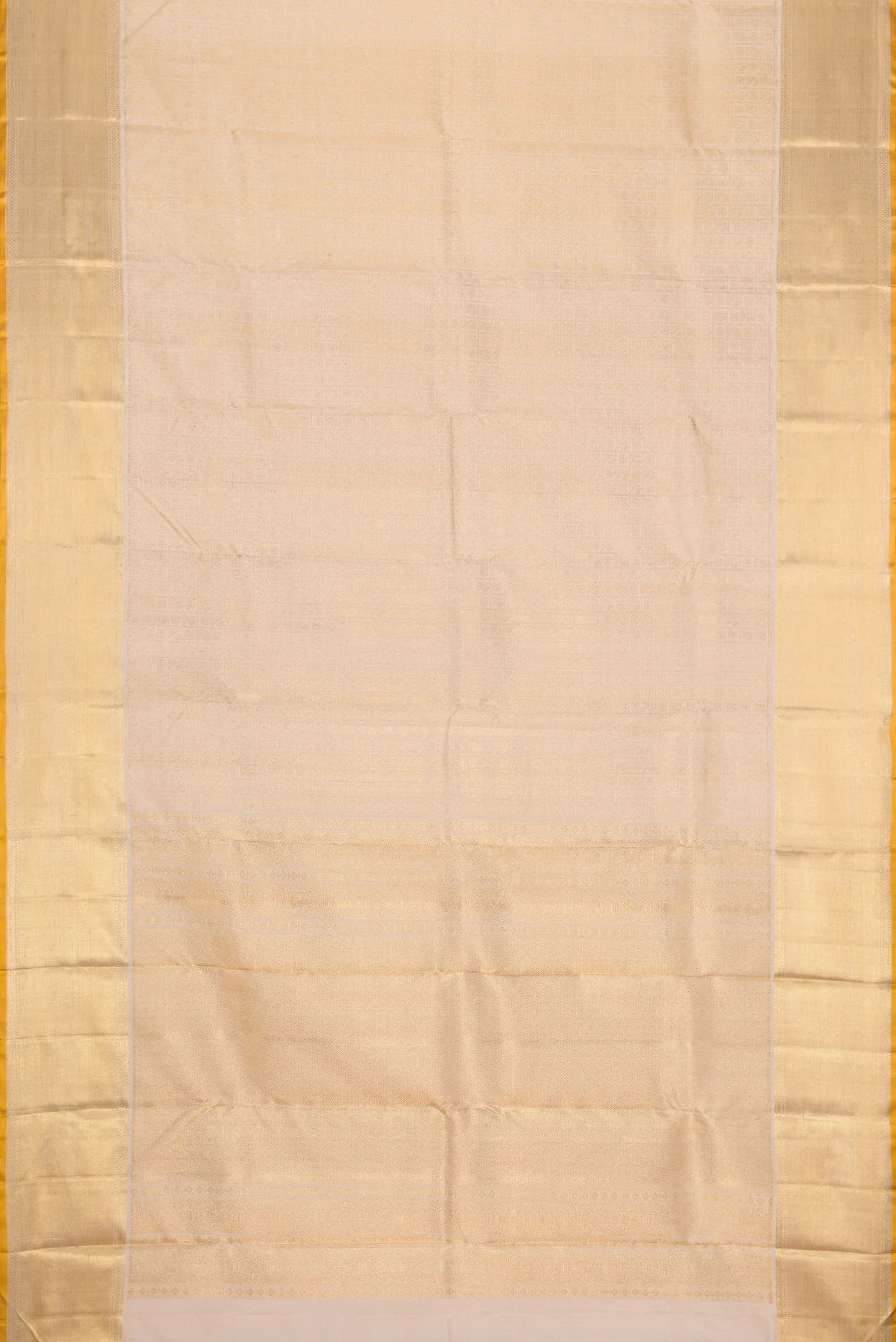 Pure Silk Pure Zari Cream Kanjivaram Saree - Image 6