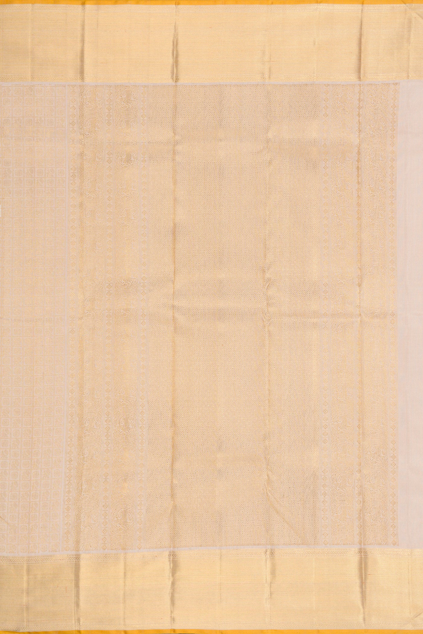 Pure Silk Pure Zari Cream Kanjivaram Saree - Image 7