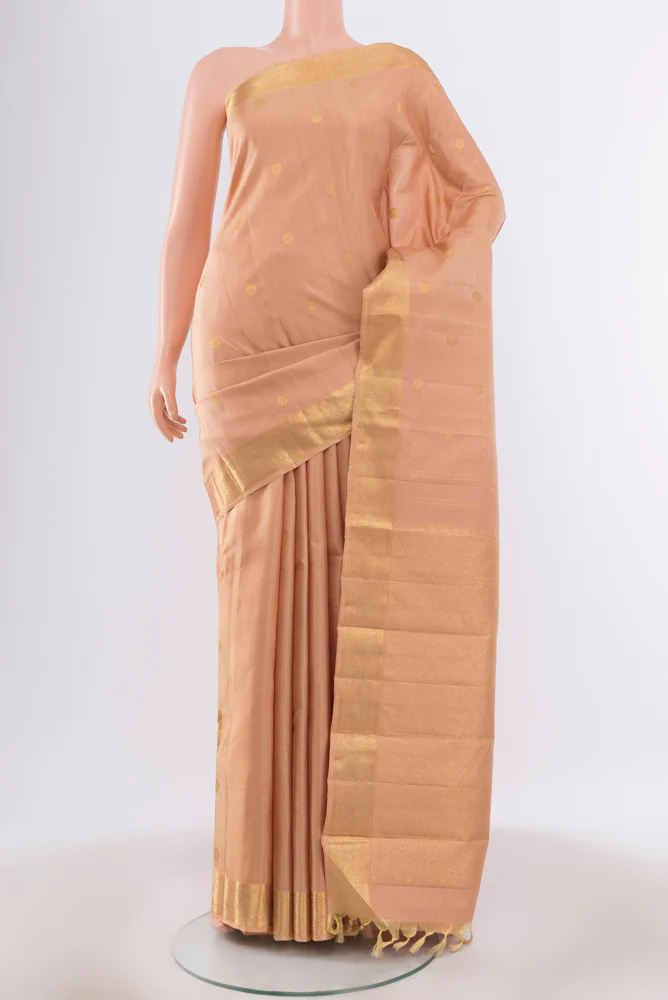 Peach Kanchipuram Silk Saree