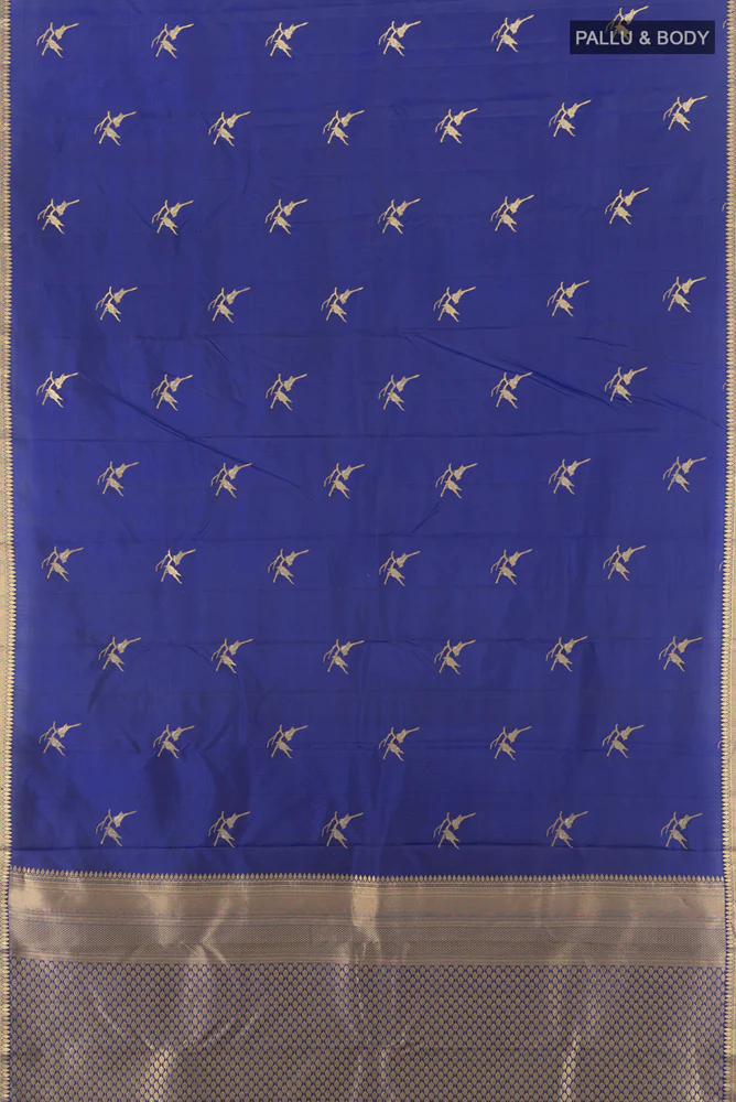 Blue Kanchipuram Silk Saree - Image 5