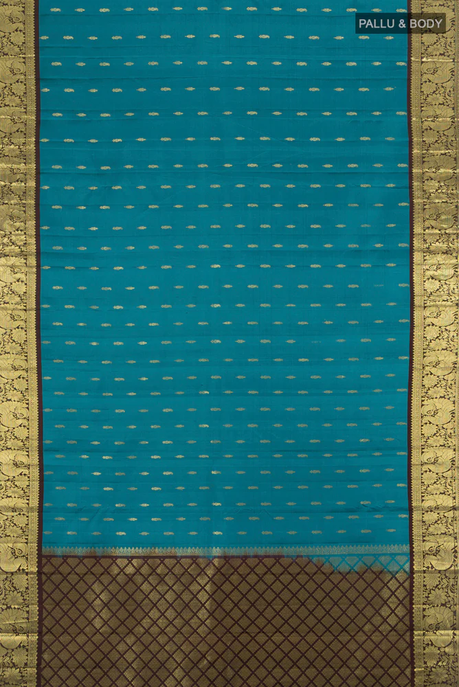 Blue Kanchipuram Silk Saree - Image 5