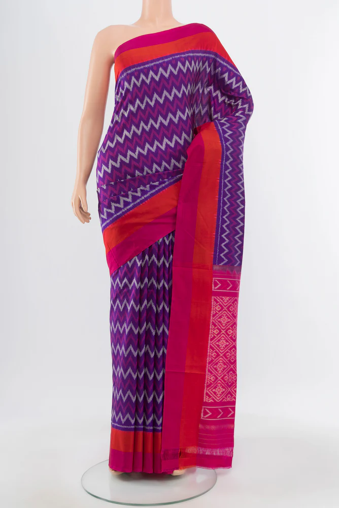 Violet Pochampally Silk Saree