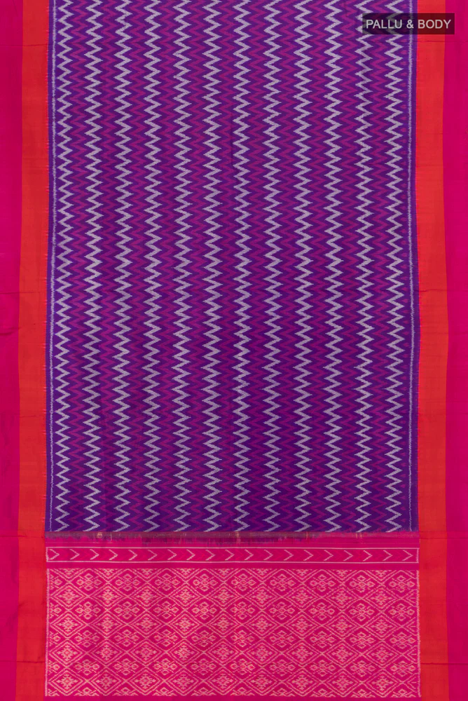Violet Pochampally Silk Saree - Image 5