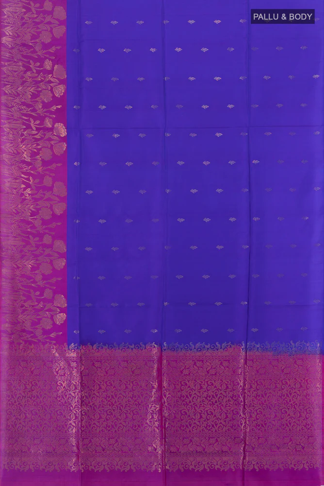Royal Blue Soft Silk Saree - Image 5