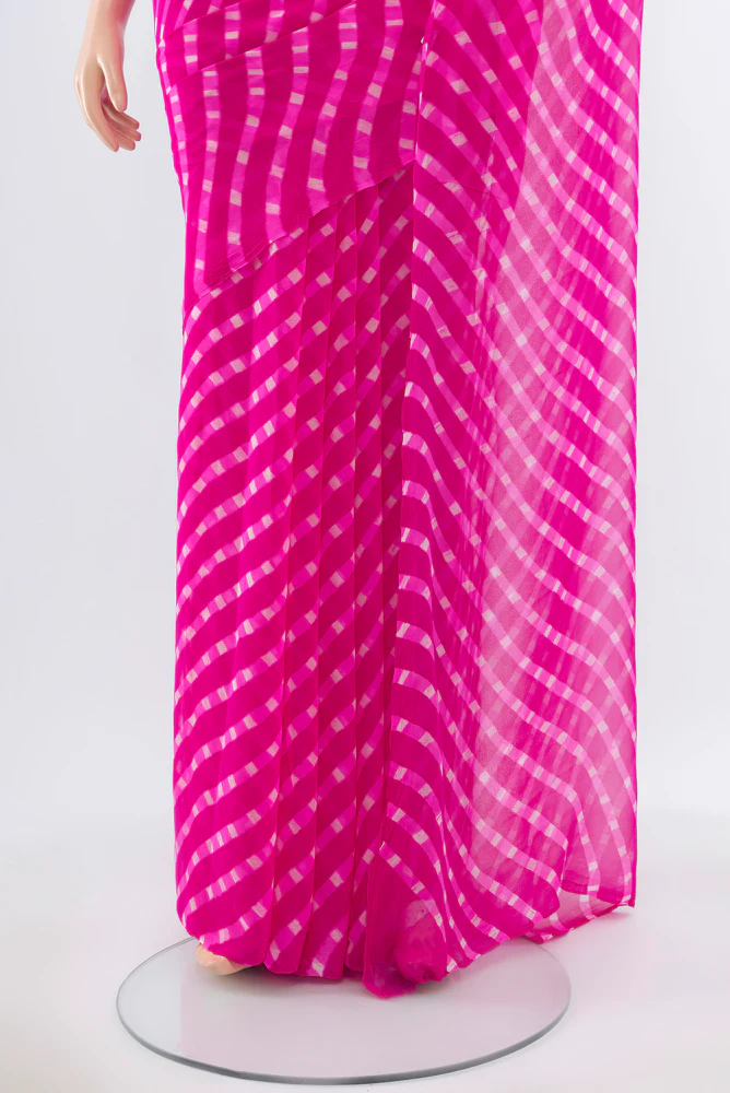 Rani Pink Georgette Saree - Image 3