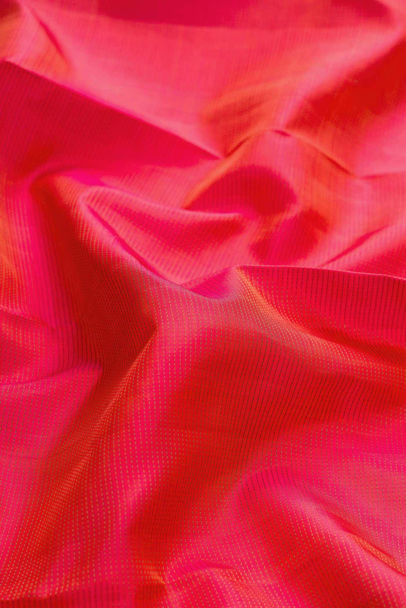 Pure Silk Pure Zari Dark Pink Dual Tone Kanjivaram Saree - Image 2