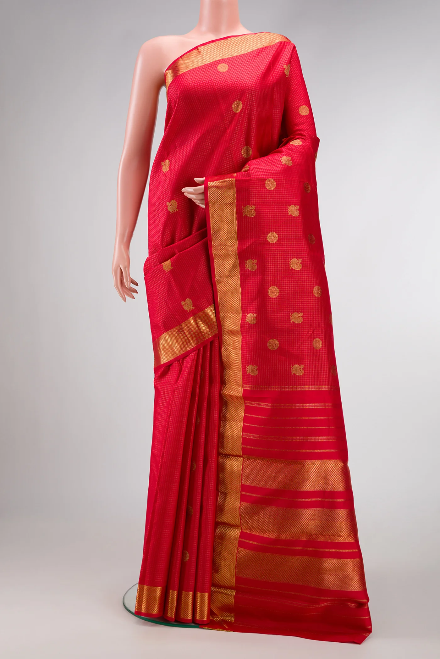 Pure Silk Pure Zari Red Kanjivaram Saree