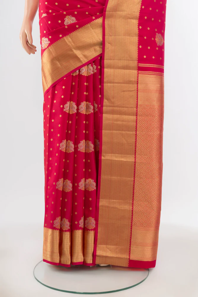 Pink Kanchipuram Silk Saree - Image 3