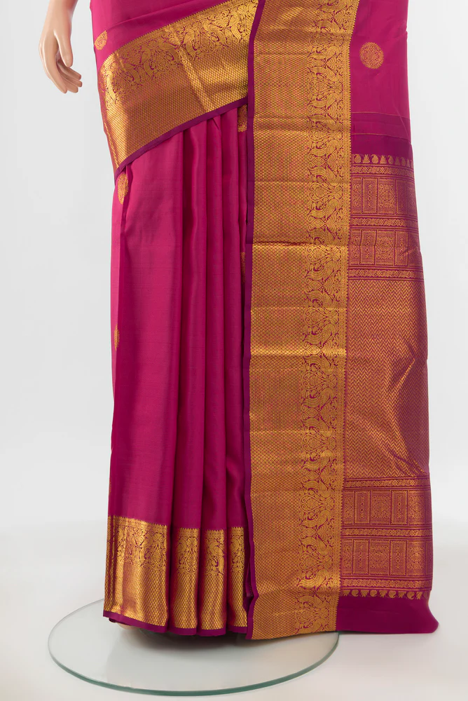 Pink Kanjivaram Silk Saree - Image 3