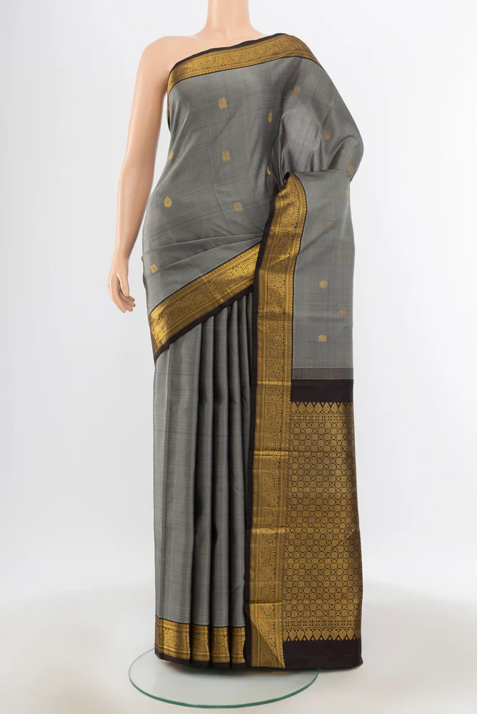 Grey Kanjivaram Silk Saree