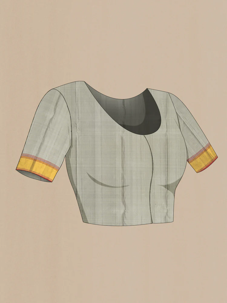 Grey Kanjivaram Silk Saree - Image 4