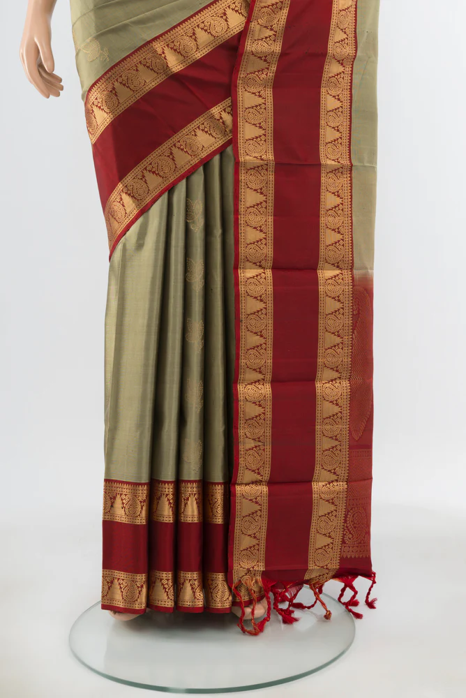 Grey Soft Silk Saree - Image 3