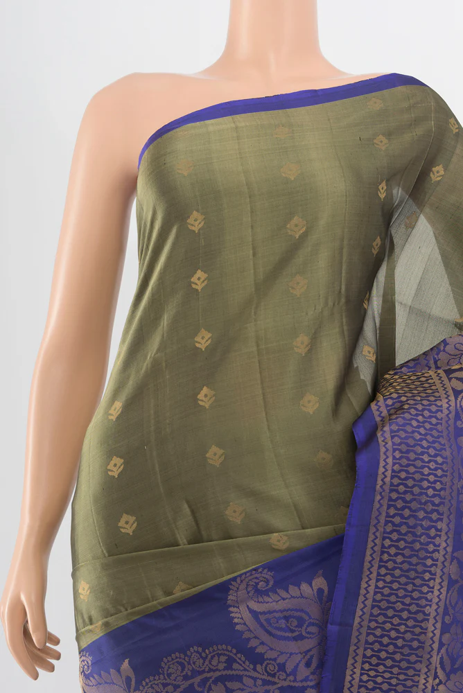 Grey Soft Silk Saree - Image 2