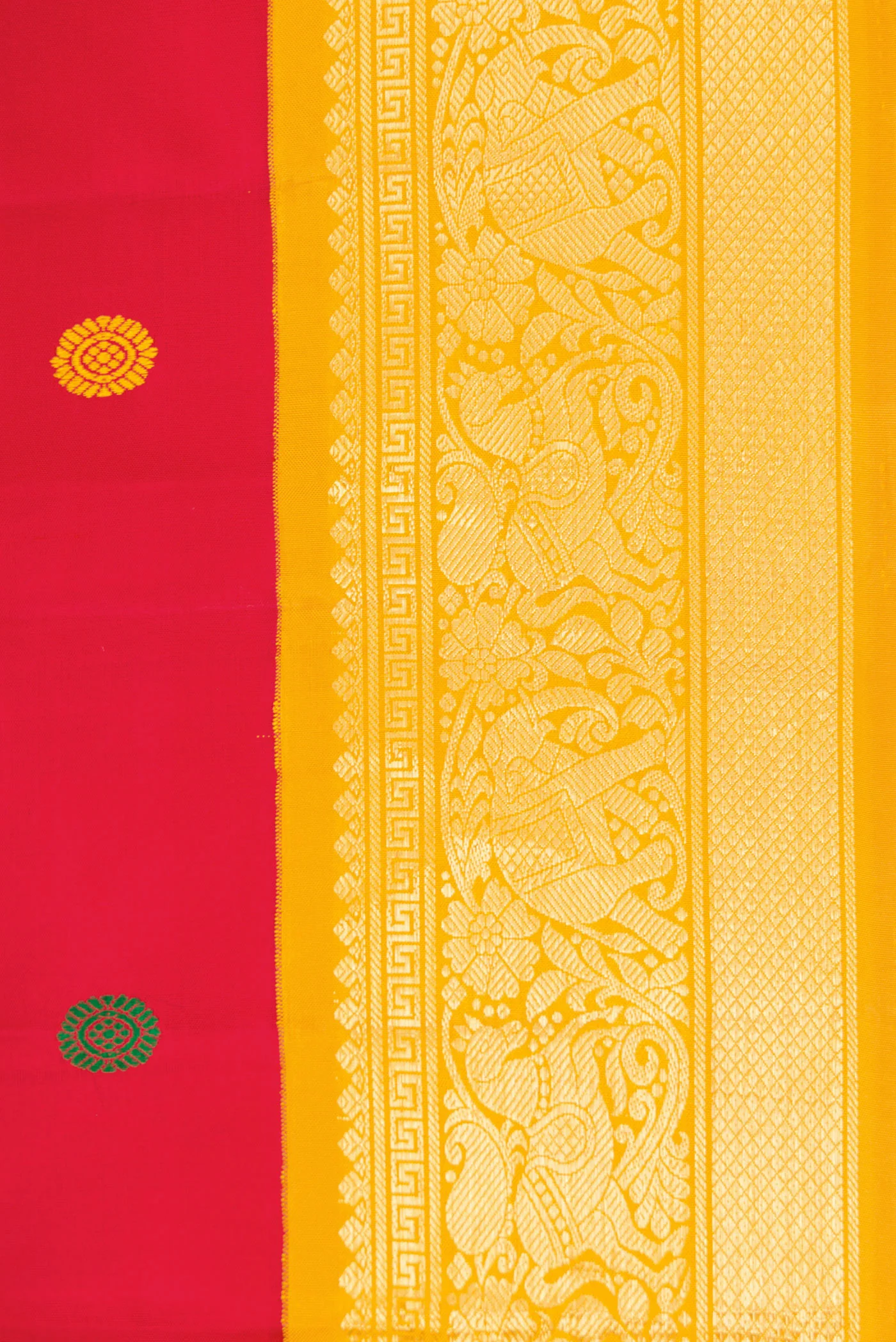 Pure Silk Pure Zari Red Kanjivaram Saree - Image 3