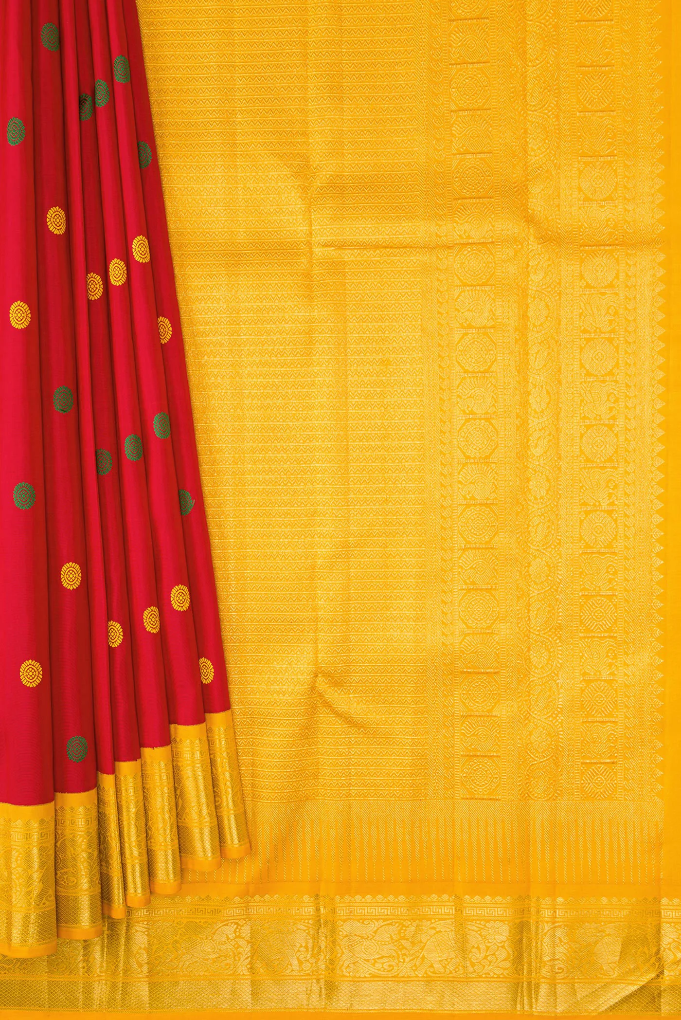 Pure Silk Pure Zari Red Kanjivaram Saree - Image 4