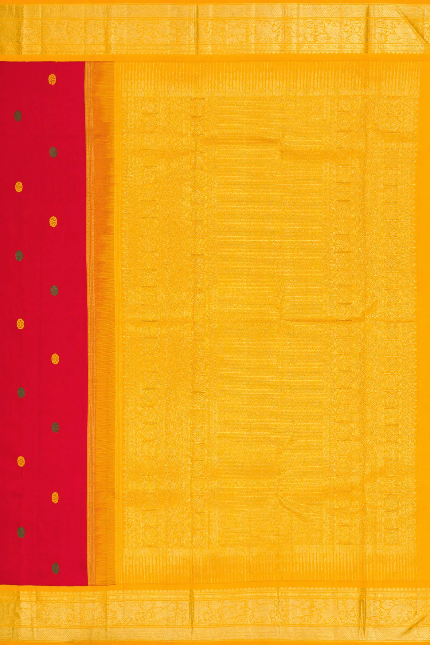 Pure Silk Pure Zari Red Kanjivaram Saree - Image 7