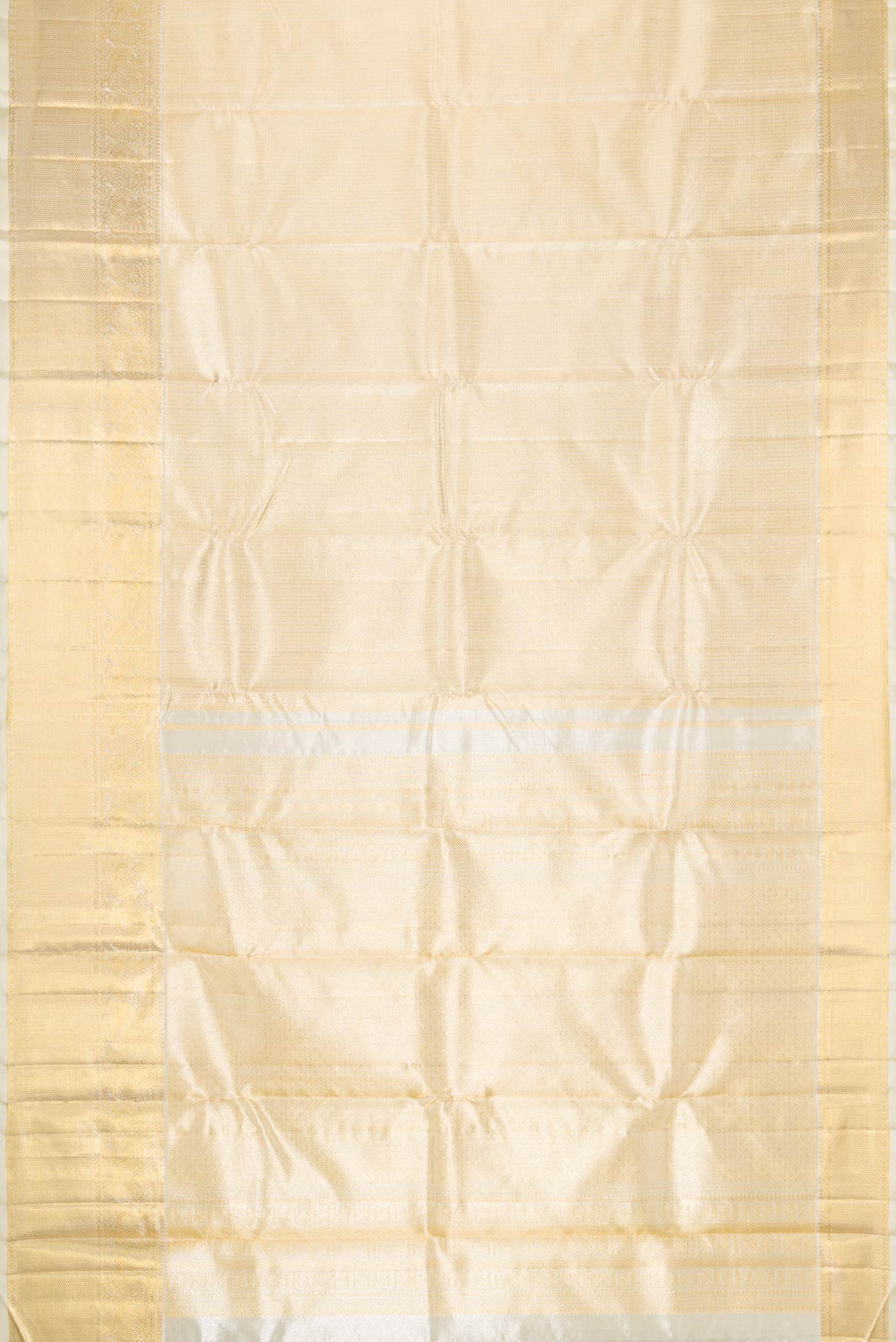 Pure Silk Pure Zari Gold Dual Tone Kanjivaram Saree - Image 6