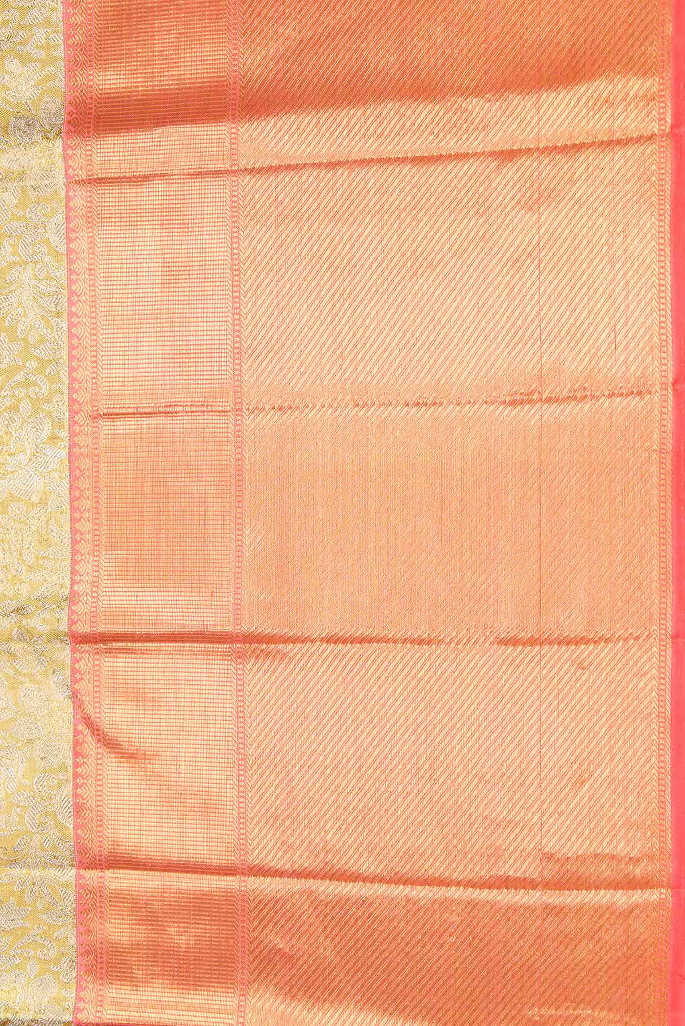Pure Silk Pure Zari Gold Dual Tone Kanjivaram Tissue Saree - Image 3
